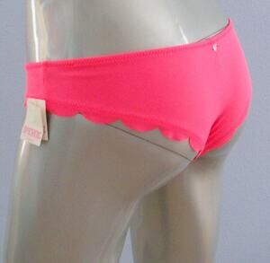 PINK Victoria's Secret Vibrant Pink Scalloped Swim Bikini Bottom XS
